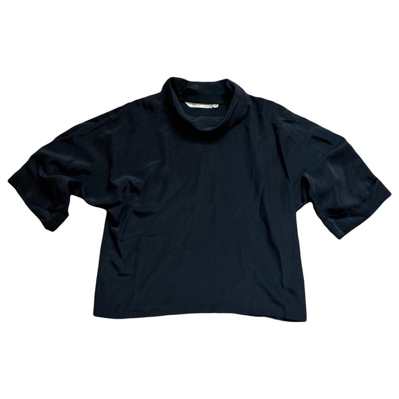 american-vintage Tops - Vintage 80s black silk designer blouse